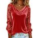 Women's Clothing Women's Velvet Turtleneck Sequin Patchwork Long Sleeve Top Fashion Style For Formal & Casual For Women_ecoleips.com