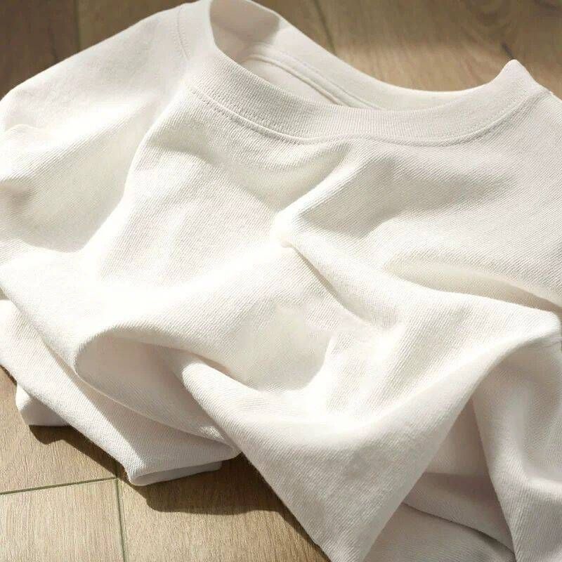 Pure Cotton Short-sleeved T-shirt Women's Large Size Loose And Thin Summer New Top Casual Bottoming Shirt_ecoleips.com