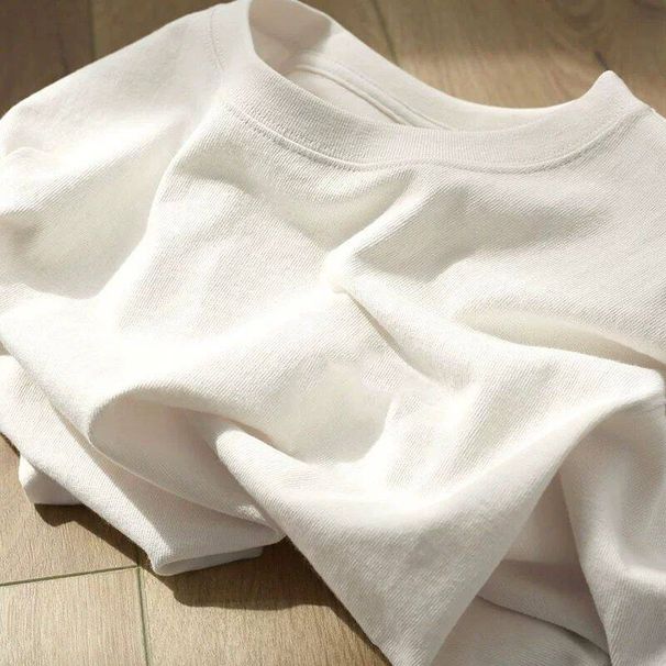 Pure Cotton Short-sleeved T-shirt Women's Large Size Loose And Thin Summer New Top Casual Bottoming Shirt_ecoleips.com