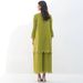 Women's Clothing Plus Size Women's Two Piece Tops Loose Cropped Pants Pleated Slim Suit_ecoleips.com