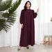 Cross-border Middle Eastern Eid Al-Adha Arab Dubai Muslim Daily Robe Plus Size Women's Dress_ecoleips.com