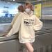 Women's Fleece-lined Hooded Sweatshirt, New Autumn And Winter Loose Fit, High-end Feel, Short-sleeved Jacket, Campus_ecoleips.com