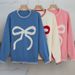 girl Independent Station Autumn Winter Cross-Border Sweet Versatile Loose Plus Size Long Sleeve Round Neck Christmas_ecoleips.com