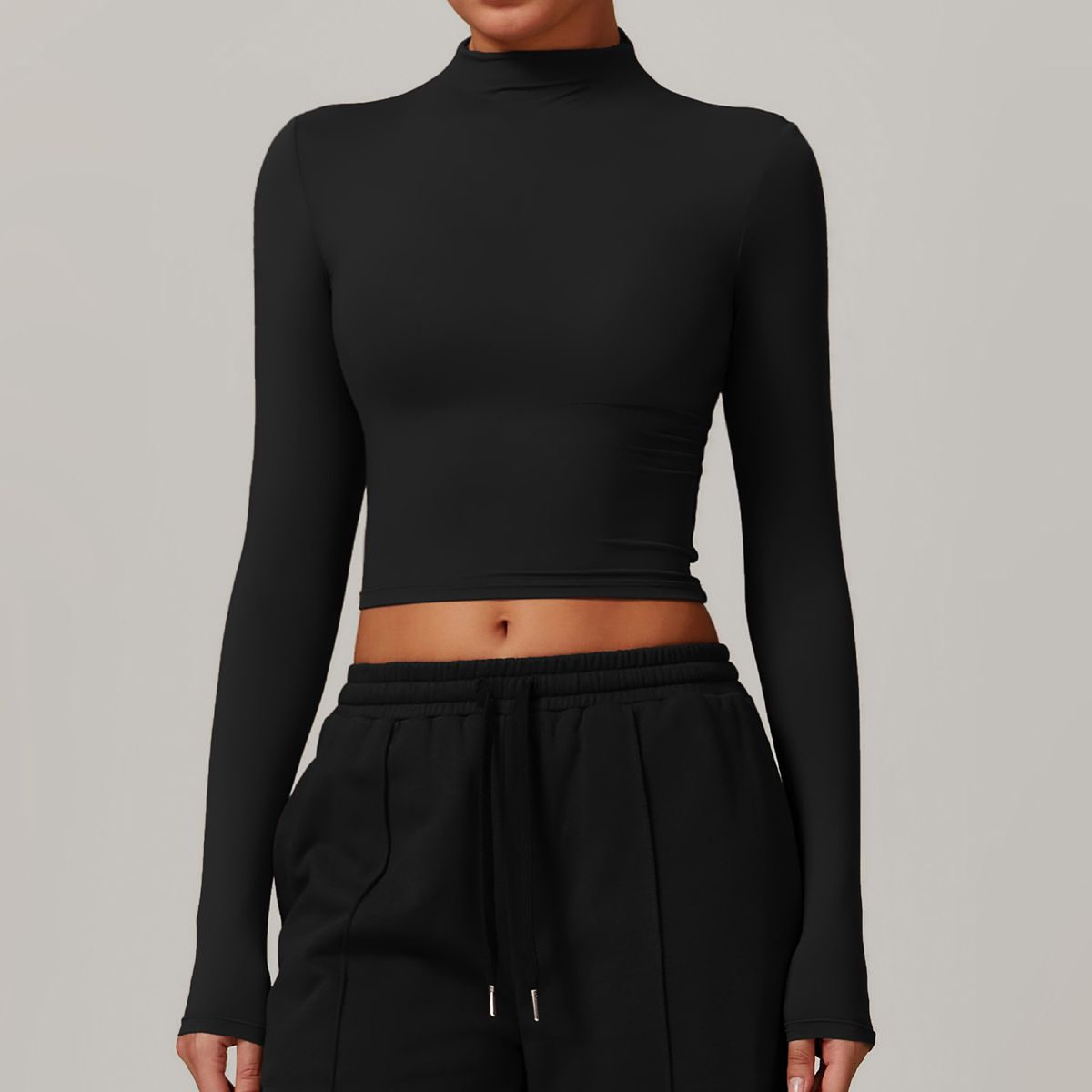 Women’s Clothing Quick Drying Fitness Sports Long Sleeved Tops High Collar Tight Outer Wear All Match Long Sleeved Yoga Clothes_ecoleips.com