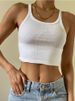 Casual White Sleeveless Cotton Cami Top Women Fashion Ribbed Crop Top Tees Ladies Basic Fitness Camisole Summer 2023_ecoleips.com
