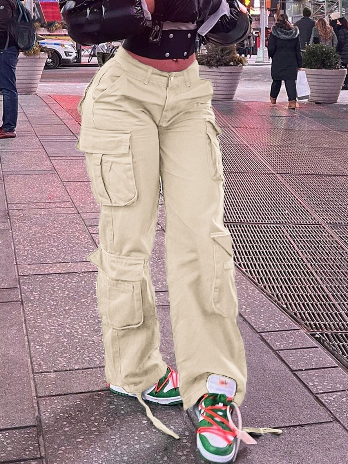 Aria Basics 2025 European And American Women's Work Pants, Vintage Loose Denim Overalls With Multiple Pockets, Street Style Wide-leg_ecoleips.com