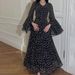 European And American 2026 Spring New Chiffon Printed Ruffle Sleeve Elegant Long Asymmetrical Patchwork Dress_ecoleips.com