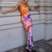 Women's Clothing Fashion Printing Sexy Backless Sleeveless U Neck Sling Slit Long Skirt Dress Female_ecoleips.com
