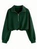 Women's Fashion Casual Sports Half Zipper Lapel Plastic Waist Long Sleeve Sweater Top Jacket Women's Winter_ecoleips.com