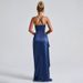 Women's Clothing Elegant Slim Fit Satin Evening Dress Pleated Sexy New Summer Style_ecoleips.com