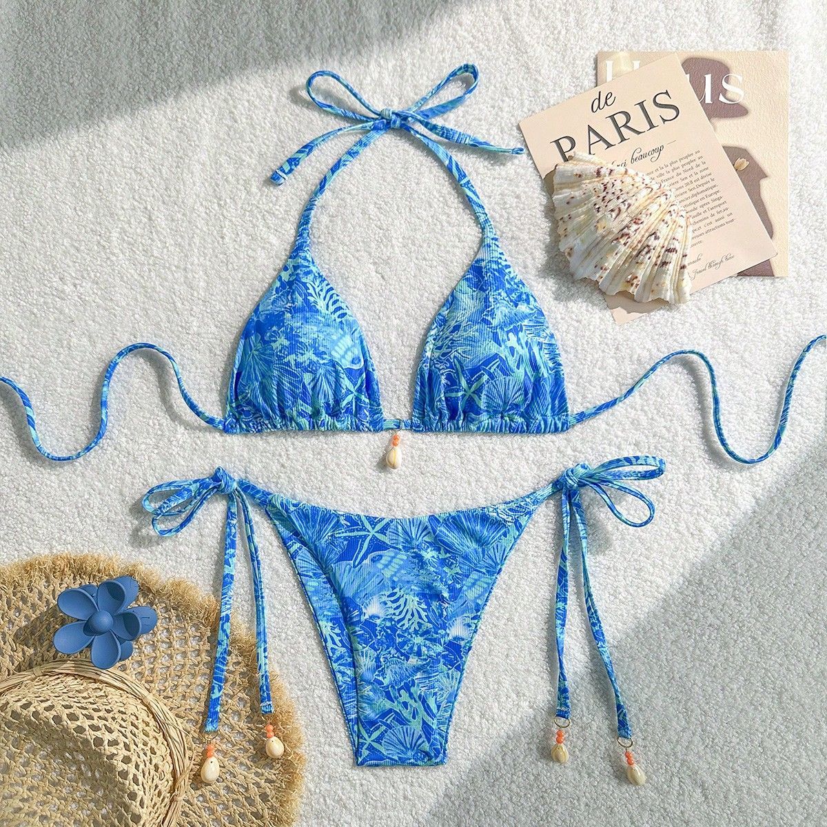 New Women's Printed Bikini Set Strappy Two Piece Swimsuit Quality Swimwear_ecoleips.com