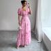 Summer Ruffled Sleeve Print Slim Fit Elegant Dress Women's Clothing European American Style Cross Border Trade New Arrival 2025_ecoleips.com