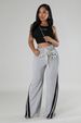 Women's Clothing Casual Sports Pants Women's Stitching Loose Straight Wide Leg Trousers High Waist_ecoleips.com