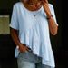 2026 Cross-Border Foreign Trade Best-Selling Women's Round Neck Slimming Cotton-Linen Solid Color Loose Patchwork_ecoleips.com