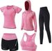 Women's Clothing Yoga Five Piece Sports Jacket Long Sleeve Tight Fitness Top Running Quick Dry Slim Zipper Yoga_ecoleips.com