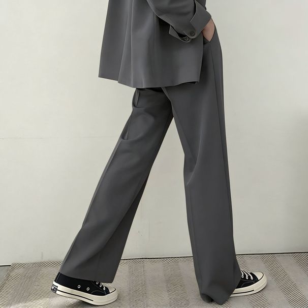 Women's Trendy Black Suit Trousers Korean Style Casual Design Spring Autumn New Niche Clothing Bottoms_ecoleips.com
