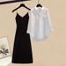 Women's Clothing Luxury Outfit For Women New Fat Girl Cover Meat And Show Thin Shirt Suspender Skirt Two Piece Suit_ecoleips.com