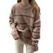 girl Korean Soft Cozy College Style Sweater For Women, New Autumn And Winter Striped Knit Pullover, Round Neck, Outerwear Top_ecoleips.com