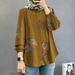 Women's Clothing Muslim Floral Shirt Fashion Puff Sleeve_ecoleips.com