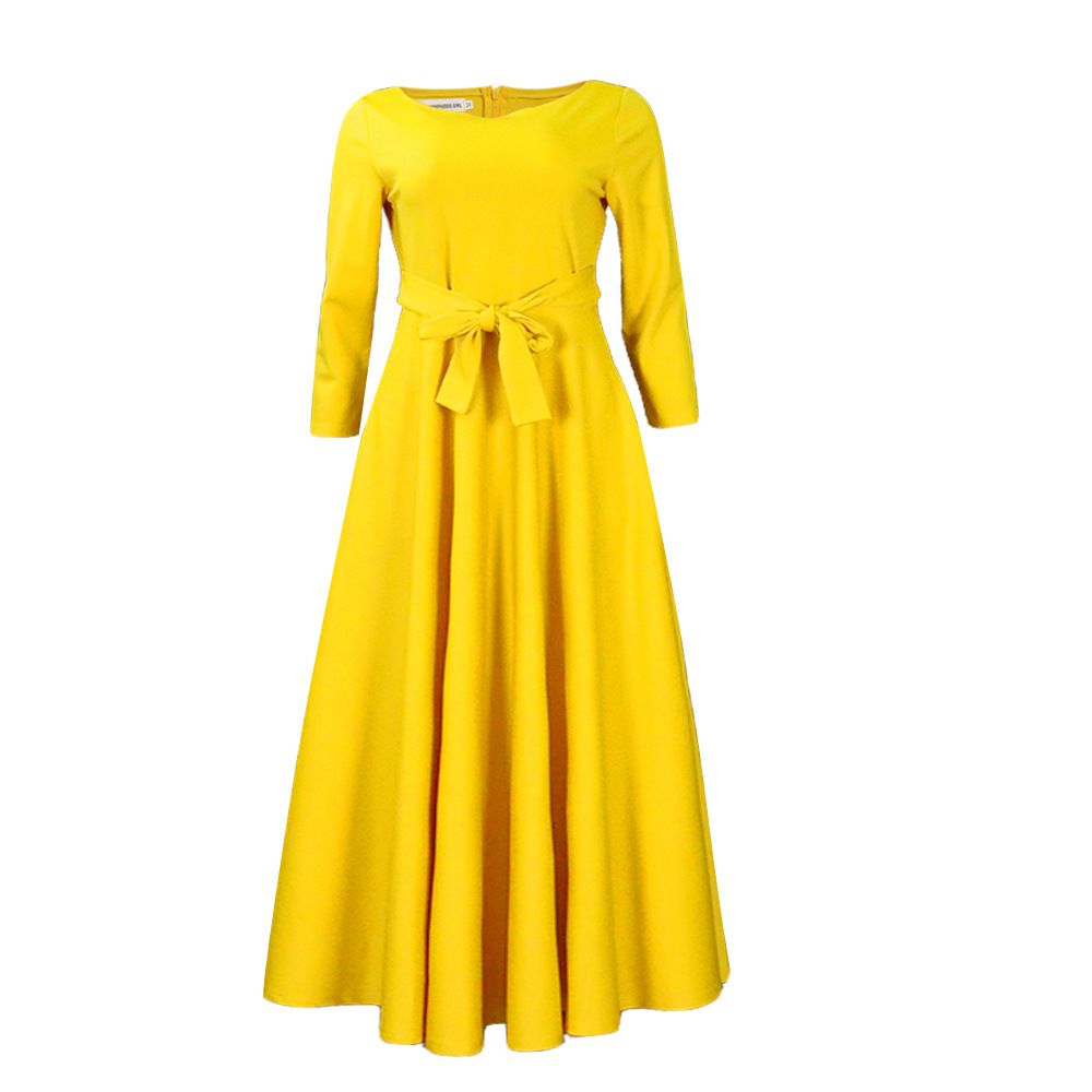 Women’s Clothing Spring And Summer New Fashion Temperament Lace Up African Large Size Long Skirt_ecoleips.com