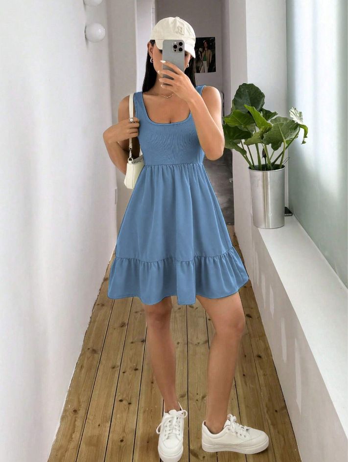 2024 Cross-Border European And American Women's Fashion Shein Foreign Trade Summer New Style Clothes Strap Dress_ecoleips.com