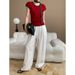 Breathable Tencel Cupro Relaxed Fit High Waist Wide Leg Pants For Women - Comfortable Commute To Leisure Versatile Trousers_ecoleips.com