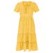 In Tock: New European American Tyle, Popular On AliExpre, Wih, And Amazon, Quare-neck Puff-leeve Floral Long_ecoleips.com