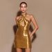 Women’s Clothing Glittery Look Niche Sexy And Elegant Temperament Slim Backless Dress_ecoleips.com