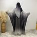Verve Fashion Muslim Chiffon Cardigan Gradient Batwing Sleeve With Headscarf Set Abaya 67501_ecoleips.com