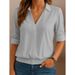 Women's Autumn Shirt With Collar, Long Sleeves, Hooded, Solid Color, Loose Fit, Wholesale_ecoleips.com
