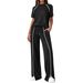 Women's Casual Sweatshirt Set Round Neck Drawstring Pants Split Hem European American Style_ecoleips.com