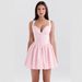 Best-selling In Europe And America: Sexy Floral Print Slip Deep V-neck Short Dress, Blue Printed Corset Dress For Summer_ecoleips.com