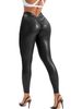 Women’s Stretch PU Leather Pants – High-Shine Skinny Pencil Pants With V-Waist & All-Day Comfort (Black, S/M/L/XL/XXL, Sexy Matte & Glossy Finish)_ecoleips.com