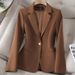 Women's Clothing Women's Off White Sophisticated Casual Blazer Korean Style Fitted Waist Blazer For Autumn For Formal & Casual_ecoleips.com