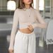 2025 New Y2K Clothing Ribbed Crew Neck Long Sleeve T-Shirt For Women Base Layer Outerwear Slim Fit Off-Shoulder Hot Girl_ecoleips.com