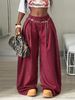 High-Waisted Pleated Loose Floor-Length Suit Trousers Women's Casual Pinstripe Streetwear European American Trendy_ecoleips.com