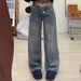 Women’S High-Waisted Flared Jeans – Winter Fleece-Lined Wide-Leg Denim Pants With Rhinestone Embellishments (S-2xl, Non-Stretch Cotton, Deep Blue)_ecoleips.com