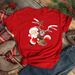 European And American Cross-border Foreign Trade Women's Clothing Christmas Merry Round Neck Printed Ladies Short Sleeve_ecoleips.com