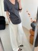Slack Linen Wide-leg Pants Summer Loose Versatile Drawstring Straight White Casual Trousers Korean Fashion 2026_ecoleips.com
