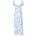 Women's Sexy Square Neck Puff Sleeve Floral Print Tie Front Mini Dress – Summer Resort Gown 2026_ecoleips.com
