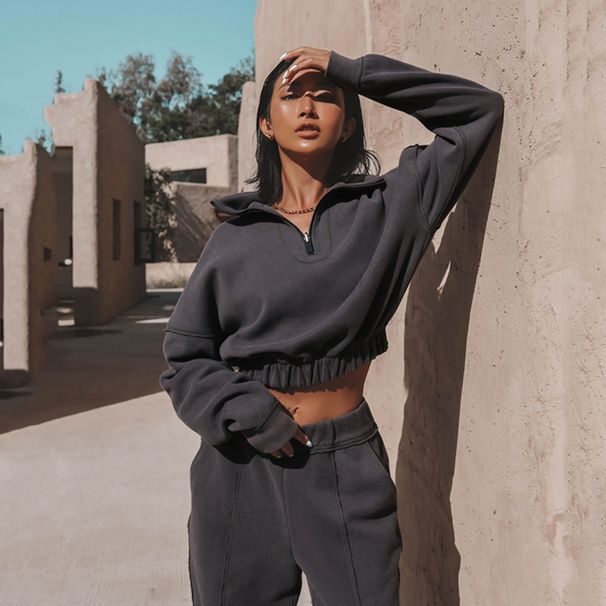 2024 INS Autumn Winter New European And American Foreign Trade Women's Fashion Sports Casual Sweatshirt Two-Piece_ecoleips.com
