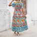 Spring Summer Women Casual Vacation Printed Midi Dress Beach Holiday Outfit_ecoleips.com