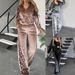 Women's Clothing Leopard Velvet Casual Fashion Sports Suit_ecoleips.com
