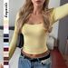 Women's Clothing U Shaped Slim Fit T-Shirt Casual Retro Sweet And Spicy Style Spring/Summer Top_ecoleips.com