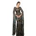 European And American Women's New High End Long Sleeved Round Neck Slim Hip Wrapped Sequined Banquet Fishtail Evening Dress_ecoleips.com