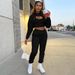 Women's Clothing Women's Casual Autumn And Winter Plus Velvet Drawstring Long Sleeved Short Hoodie With Vest And Jogging Pants_ecoleips.com