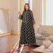 Verve Dubai Abaya Elegant Clothing Embroidered Robe Muslim Women's Long Dress_ecoleips.com