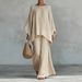 Women's Clothing Elegant Wide Leg Pants Set Solid Color Shirt Loose Fit American Fashion For Spring/Autumn/Summer_ecoleips.com