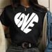 Women's Tops Wholesale, Heart-shaped Casual Letter Print Simple Fashion Women's T-shirts Wholesale_ecoleips.com