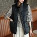 Women's Lightweight Down Vest For Autumn Winter - Warm Duck Feather Puffer Gilet With Stand Collar, Zipper Closure & Pockets_ecoleips.com